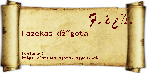 Fazekas Ágota névjegykártya