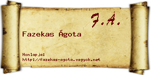 Fazekas Ágota névjegykártya