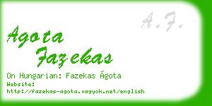 agota fazekas business card